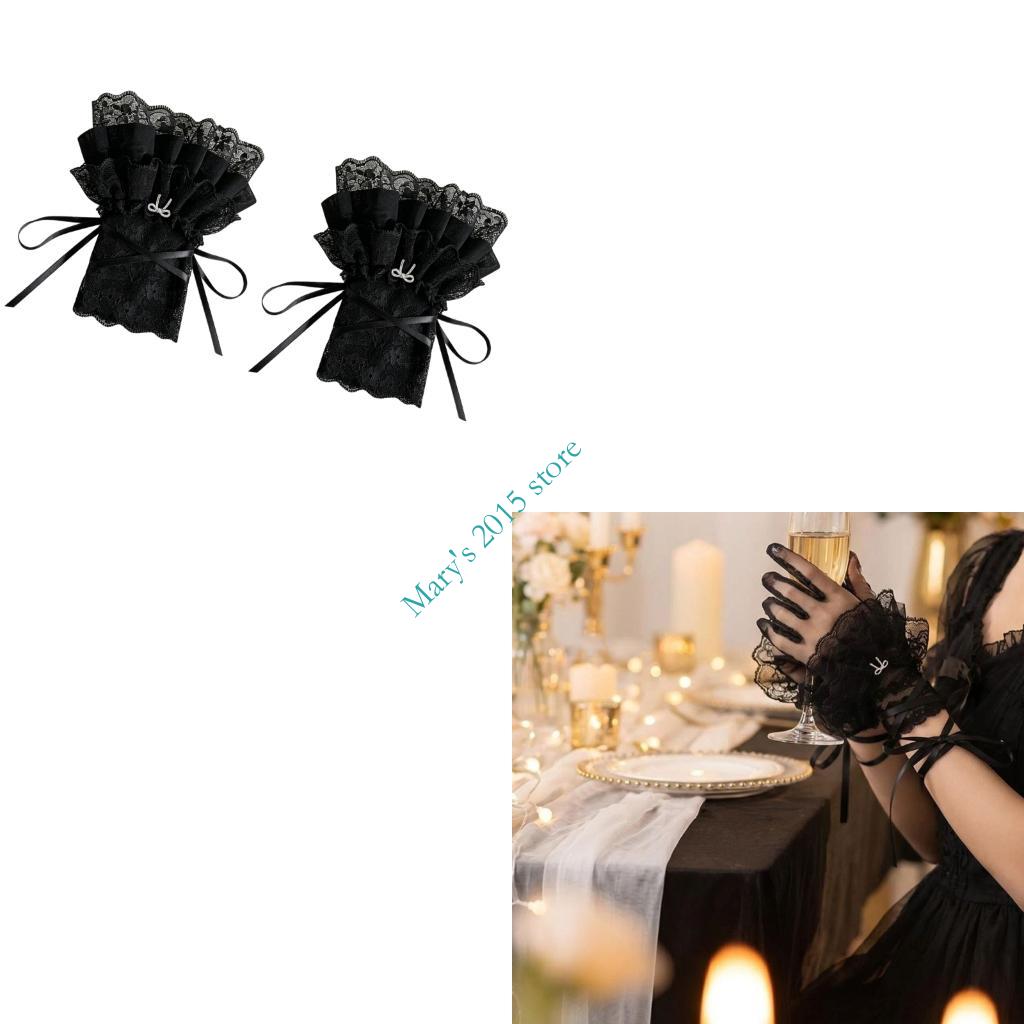 Nail Art Elegant - Elegant Lace Sleeves Wristband For Nails
