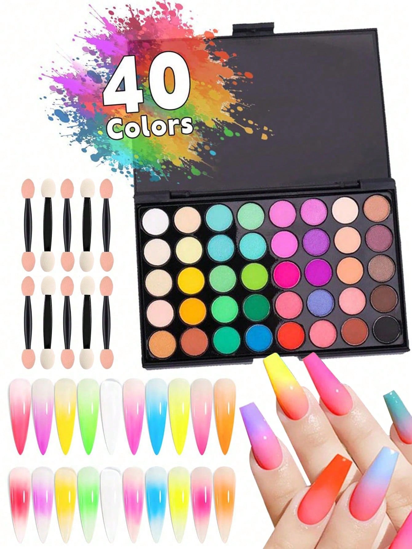 Dip Powder Nail - Nail Art Pigment Powder Palette 40