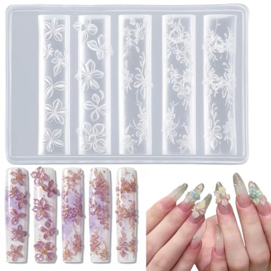 Nail Art Elegant - 3D Flowers Nail Mold, Flower Silicone