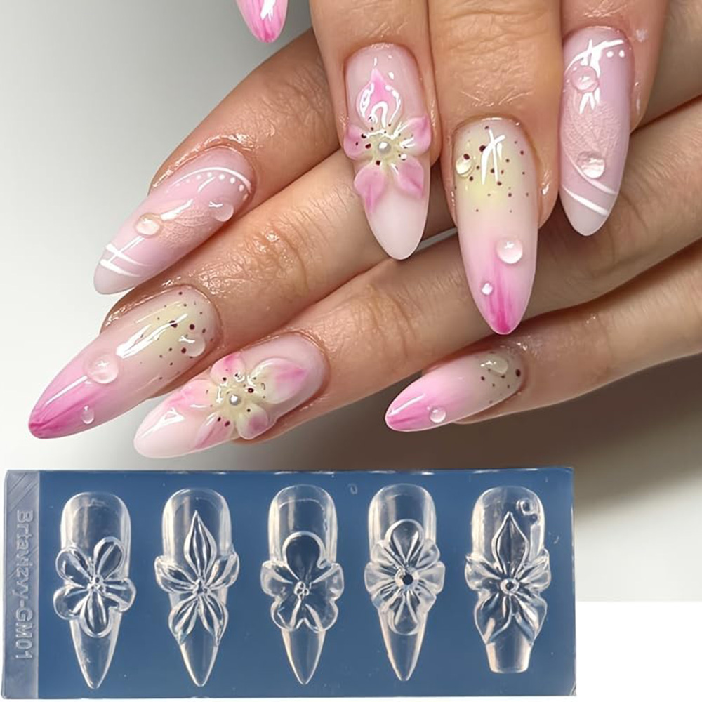 Nail Art Elegant - Floral 3D Nail Art Silicone Molds