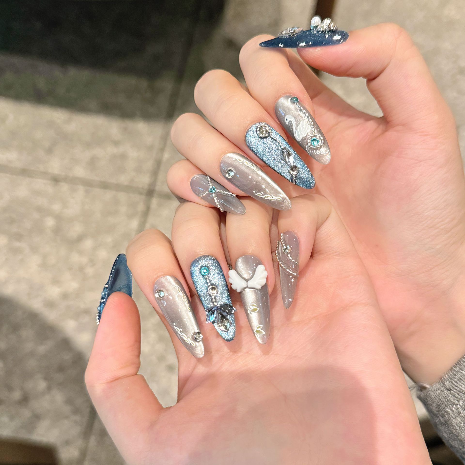10Pcs White Swan Handmade Fals - Nail Art Gliter recension och pris
