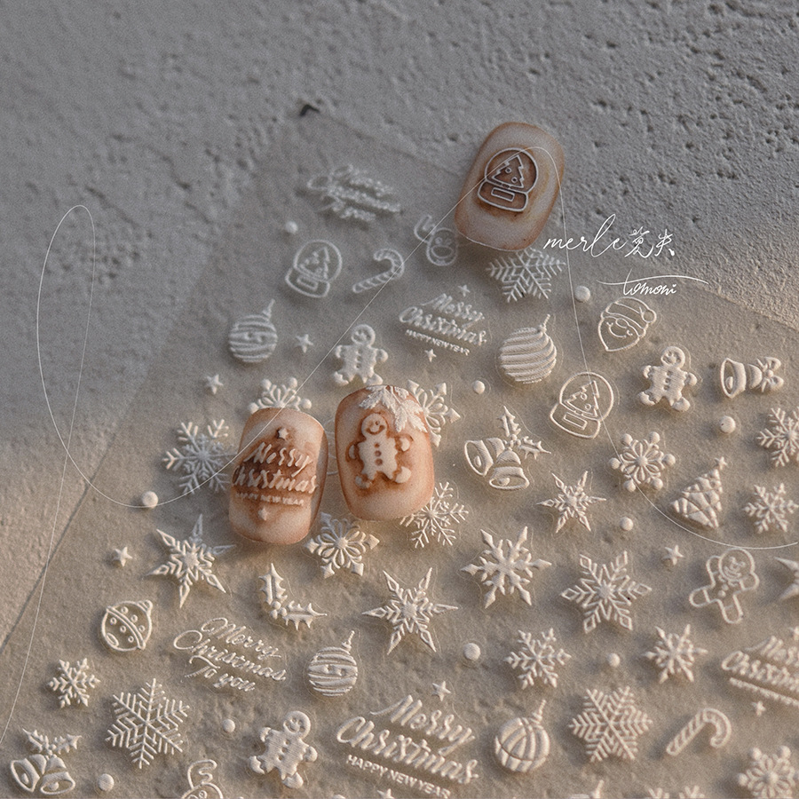 5D Relief Pure White Merry Chr - Nail Art Xmas recension och pris