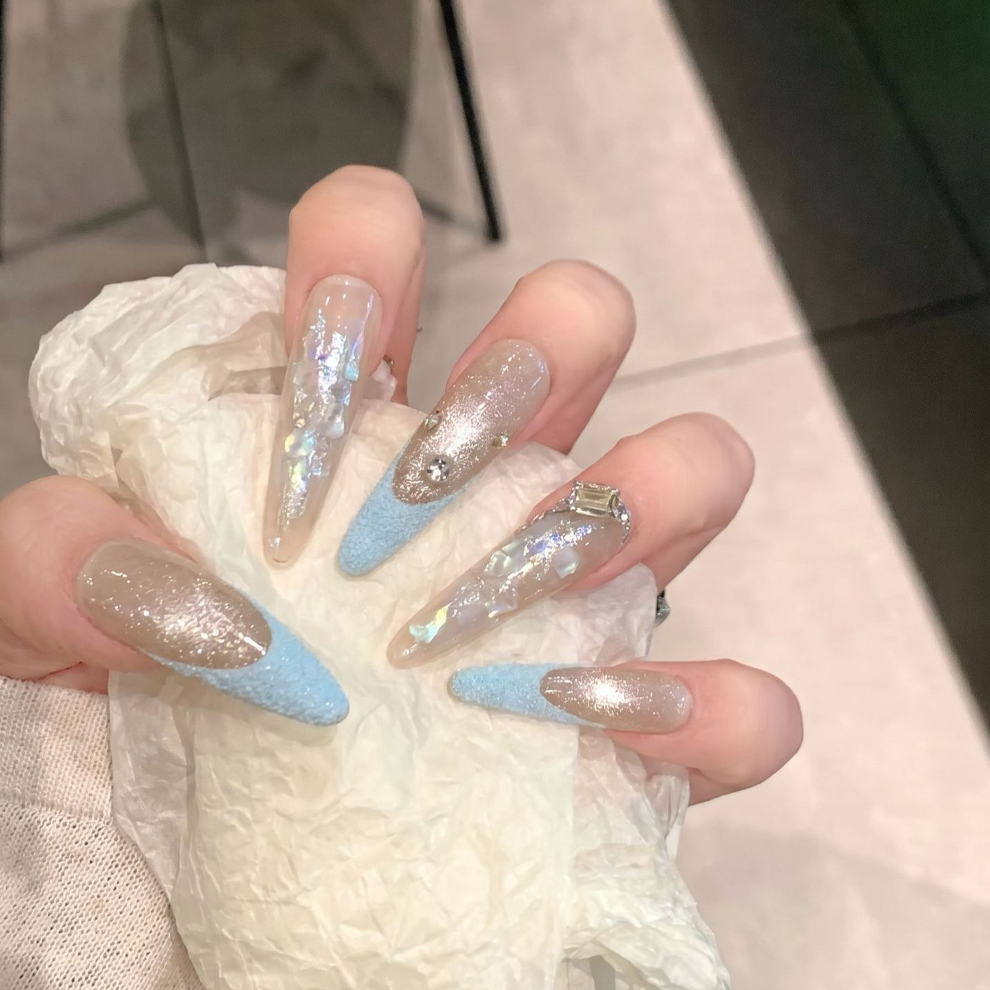 Press On Nails 10PCS Purple Fa - Nail Art Gliter recension och pris