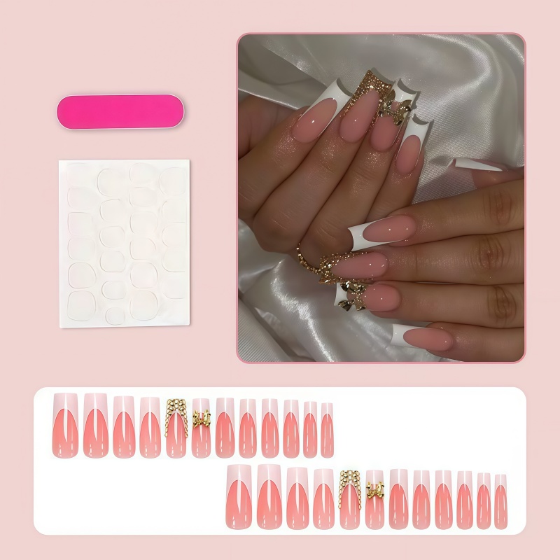 24PCS nail kit featuring a gol - Nail Art Elegant recension och pris