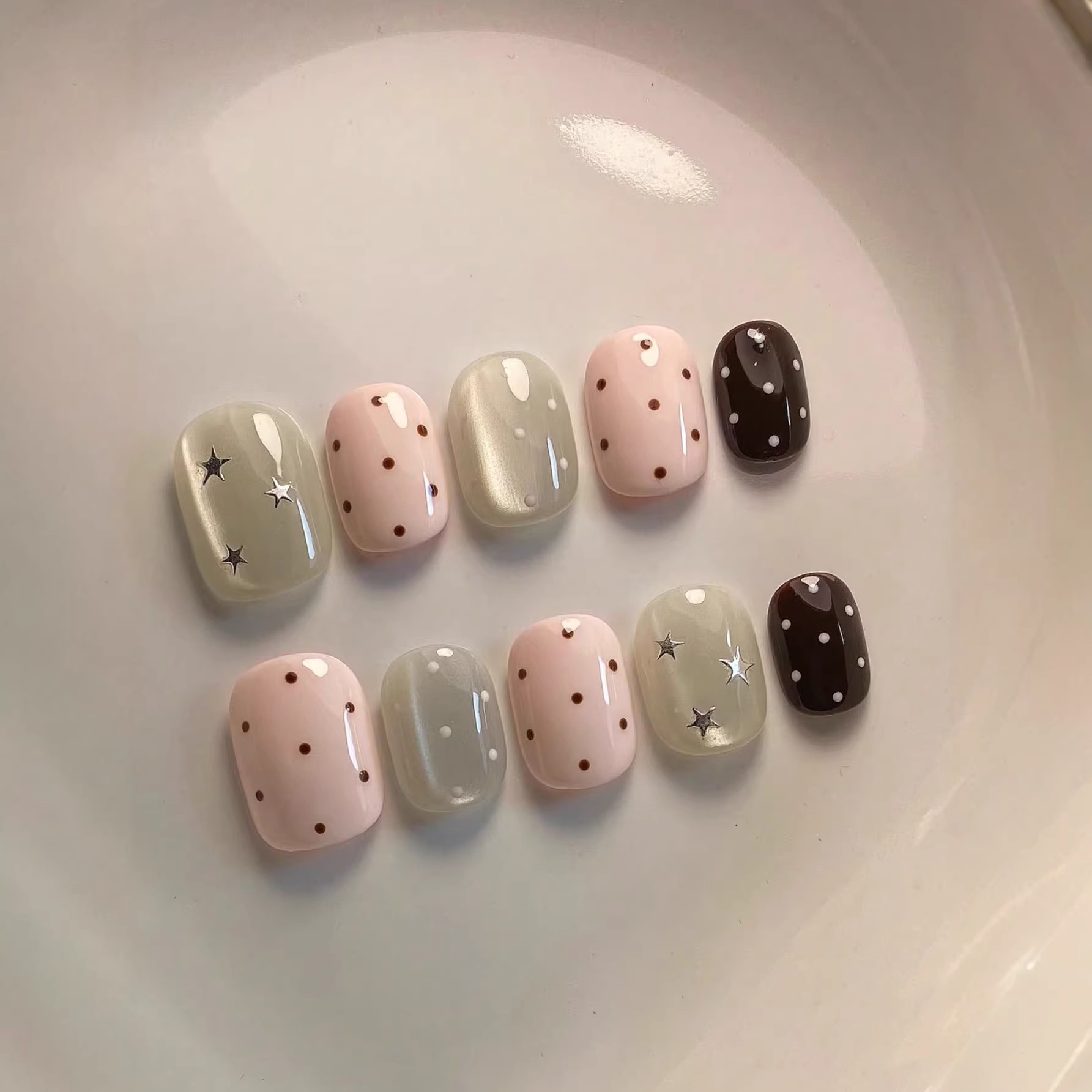 10Pcs Y2K Hot Girl Short Squar - Nail Art Gliter recension och pris