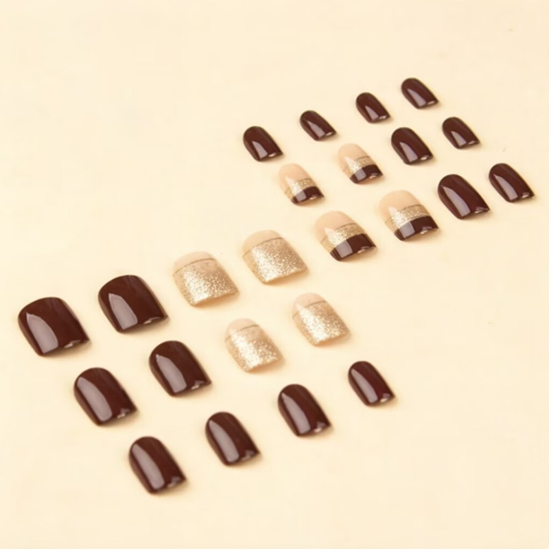 Short Square fake nails for wo - Nail Art Gliter recension och pris
