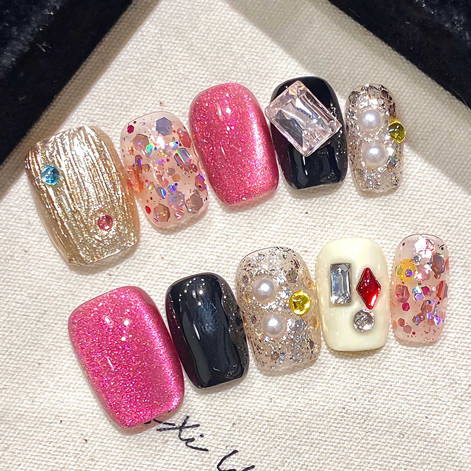 Handmade Press on Nails Glitte - Nail Art Gliter recension och pris