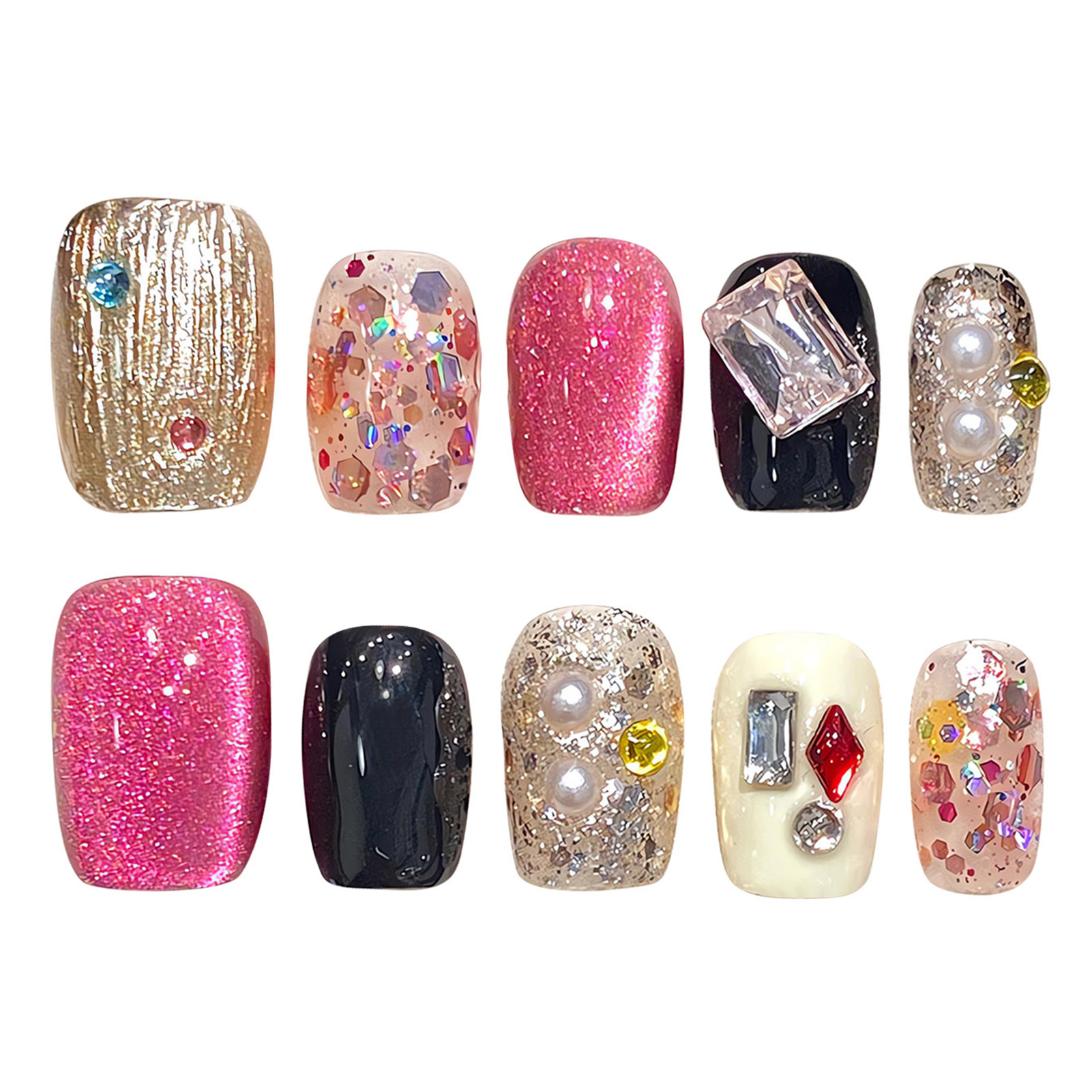 Handmade Press on Nails Glitte - Nail Art Gliter recension och pris