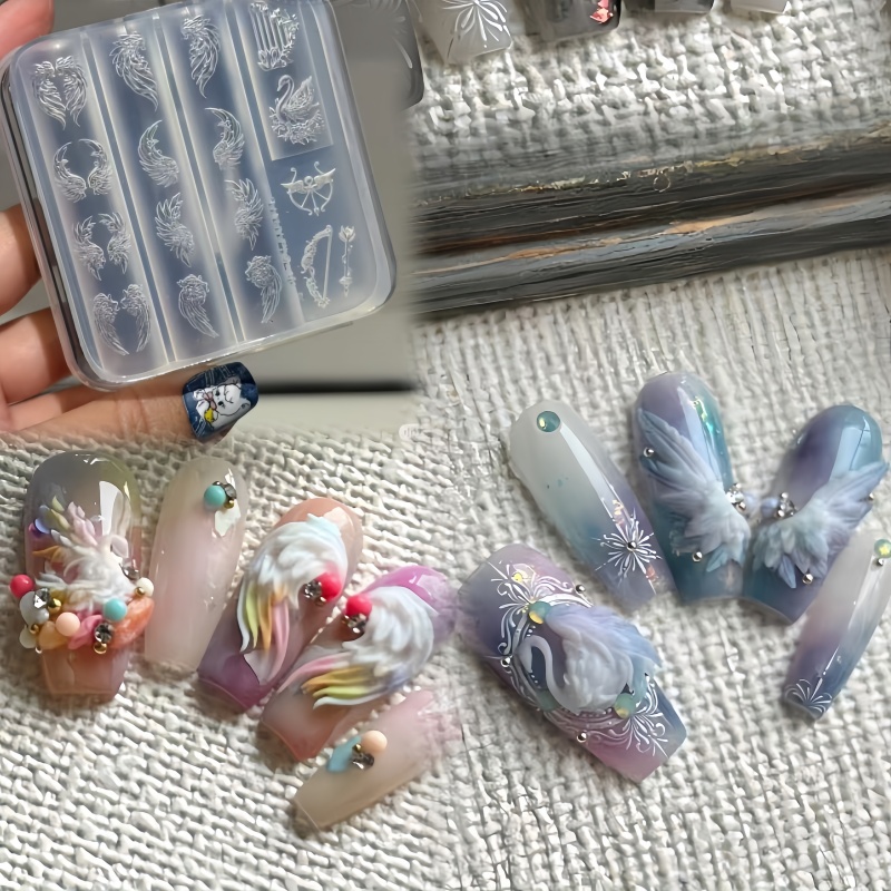 Elegant Swan Rose Bow 3D Flowe - Nail Art Elegant recension och pris