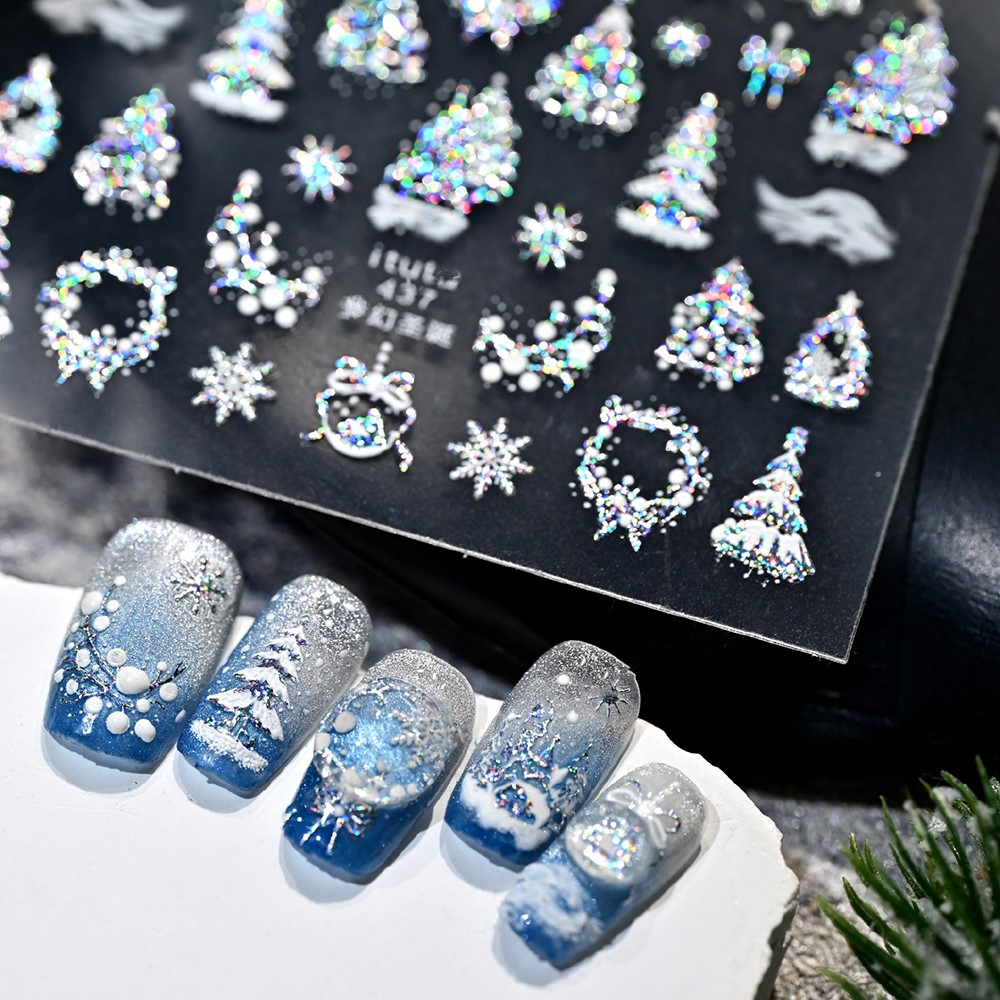 5D Embossed Gold Castle/Garlan - Nail Art Xmas recension och pris