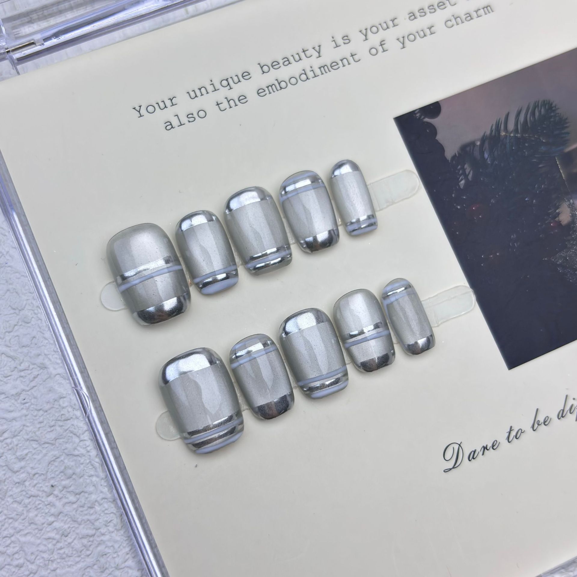 10pcs Aurora Chrome Press on N - Nail Art Gliter recension och pris