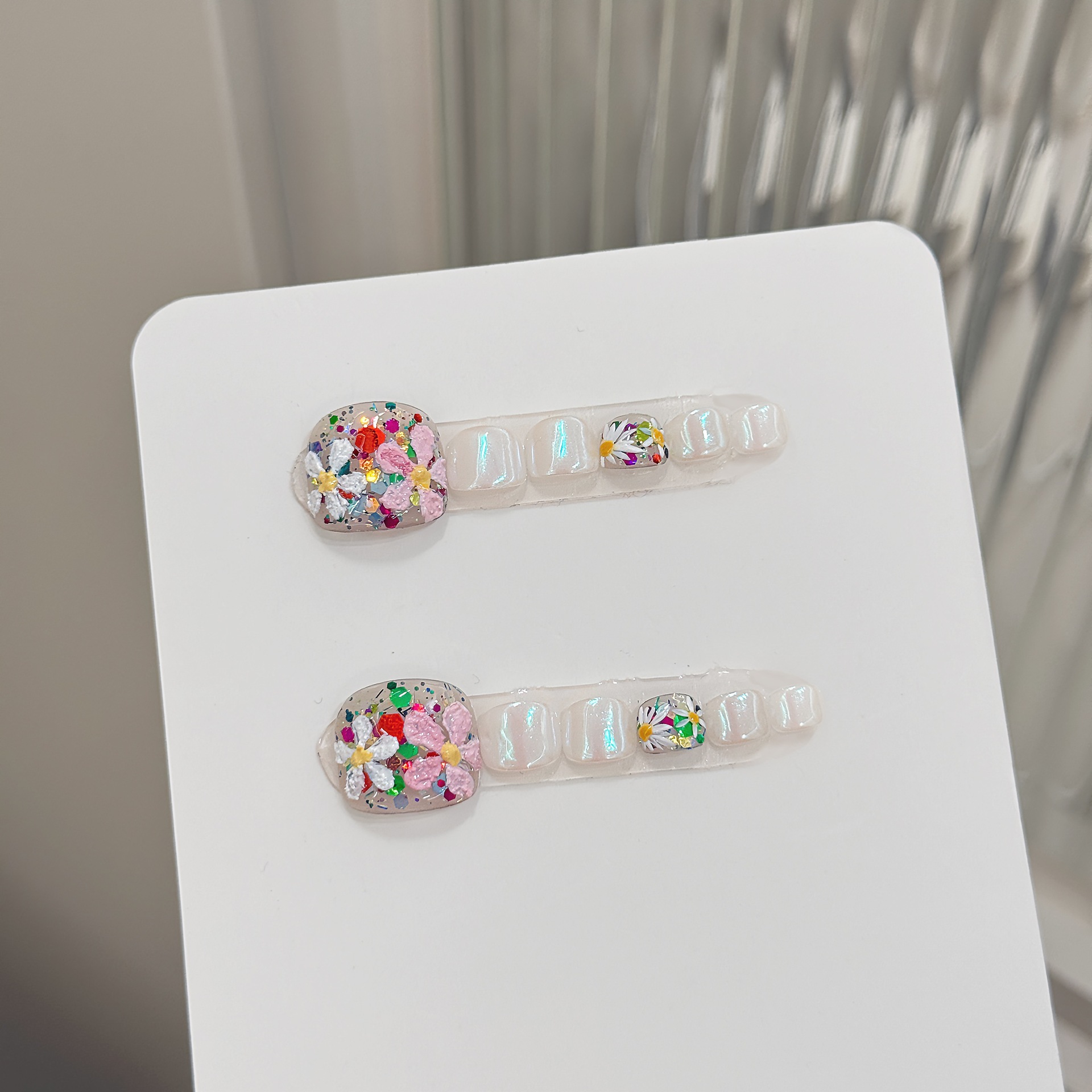 12pcs Handmade Press on Toenai - Nail Art Gliter recension och pris