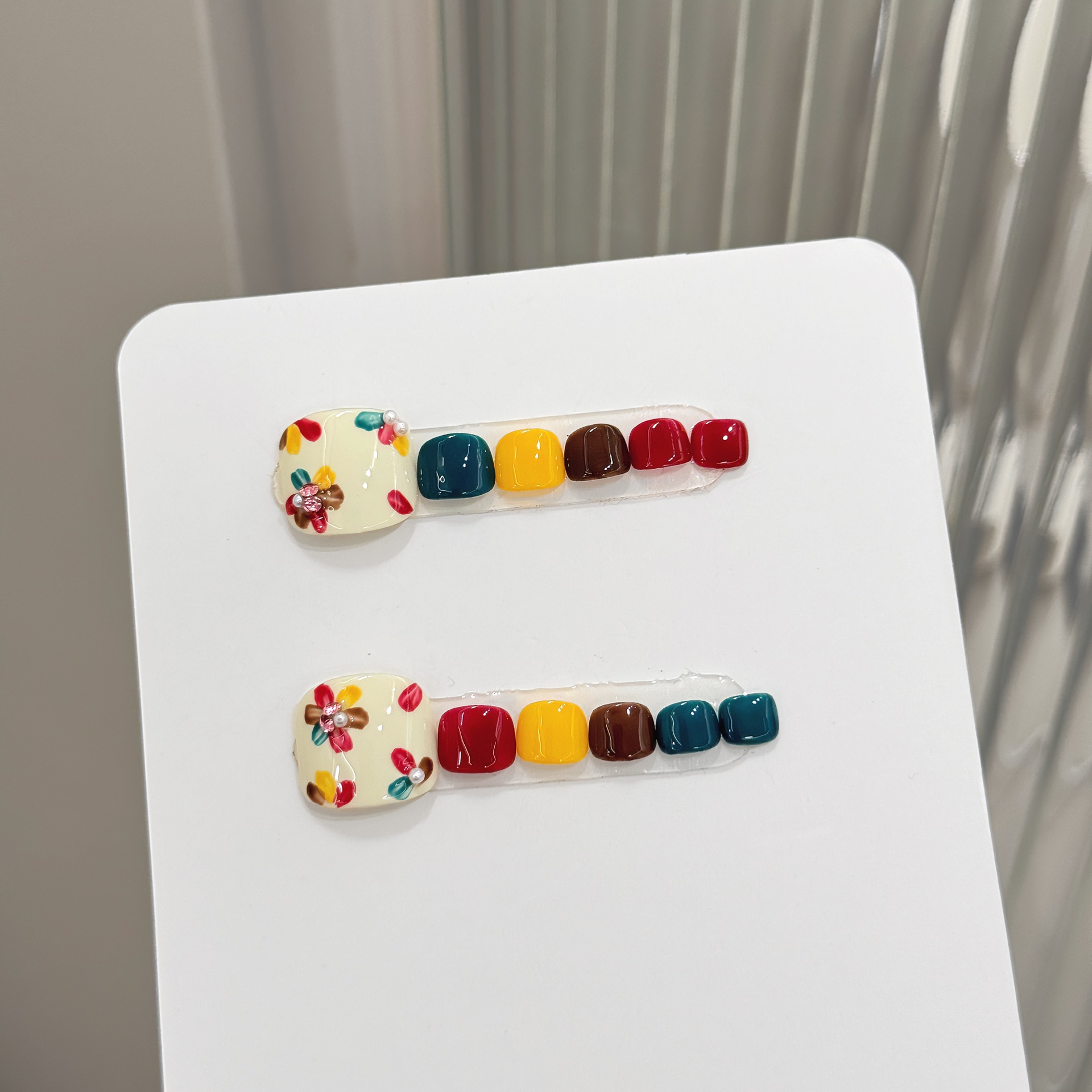 12pcs Handmade Press on Toenai - Nail Art Gliter recension och pris