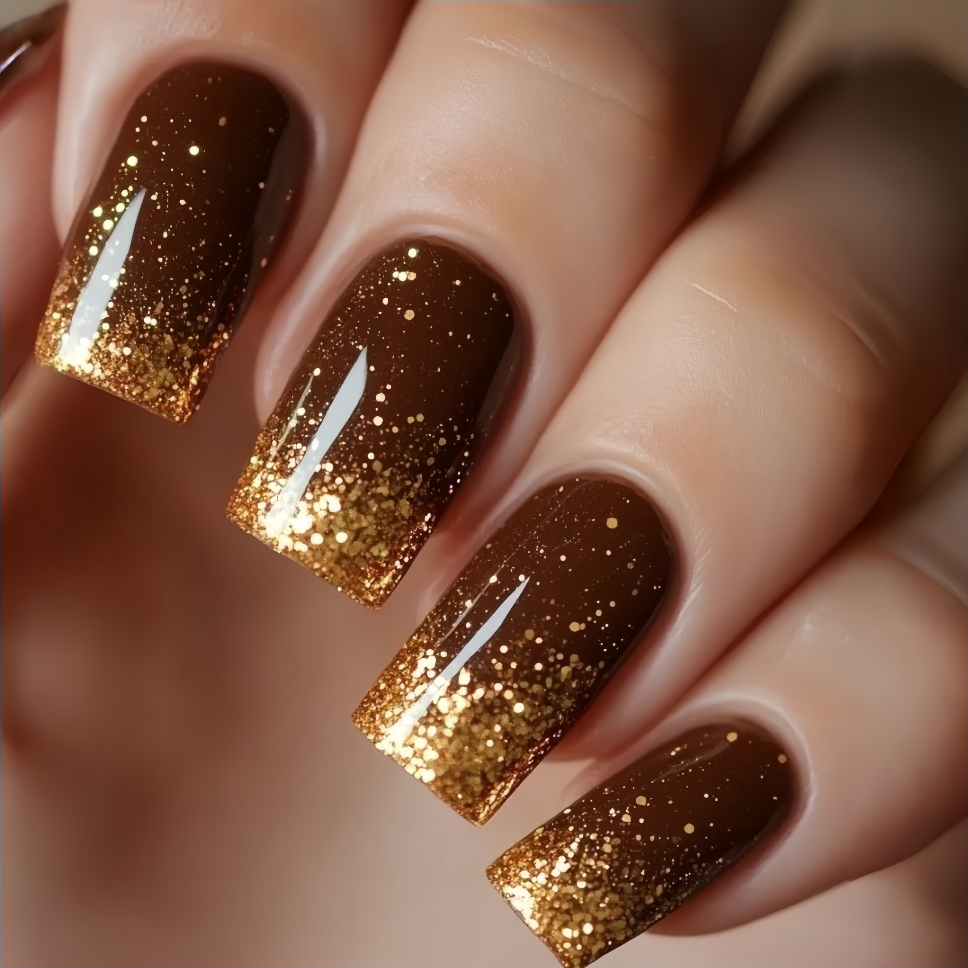 Short Medium fake nails Gradie - Nail Art Gliter recension och pris