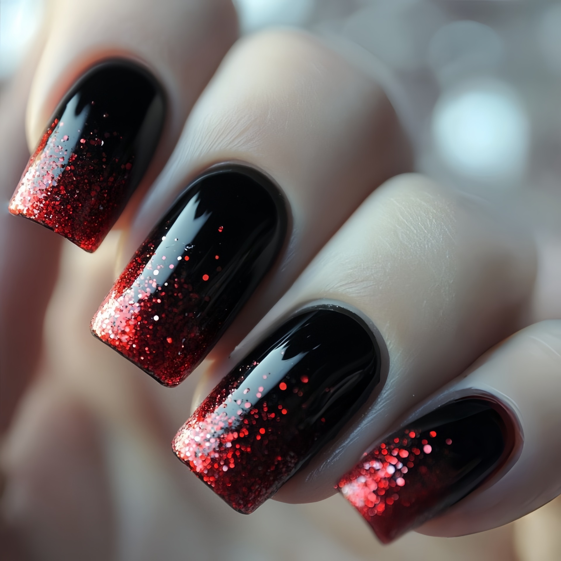 Short Medium fake nails Gradie - Nail Art Gliter recension och pris