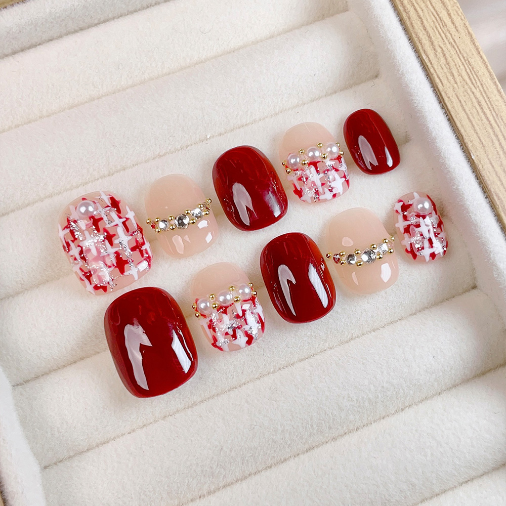 10pcs Short Square Round Handm - Nail Art Elegant recension och pris
