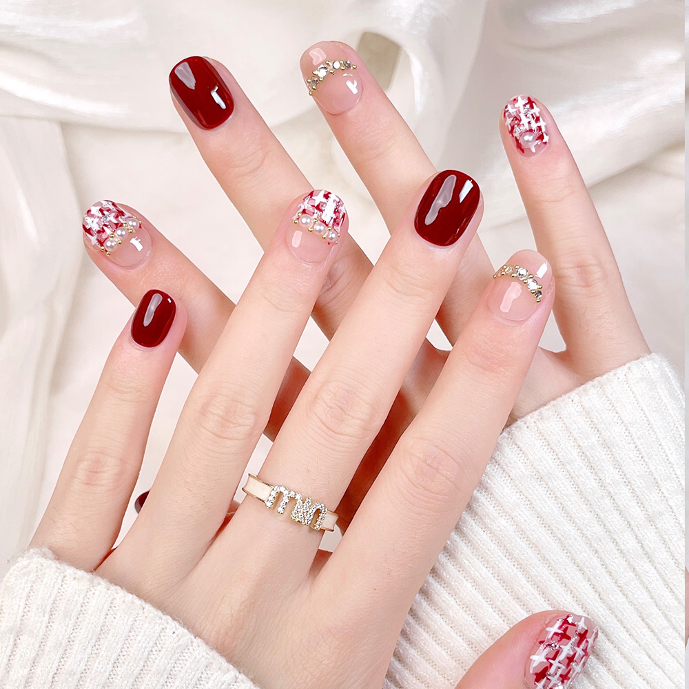 10pcs Short Square Round Handm - Nail Art Elegant recension och pris