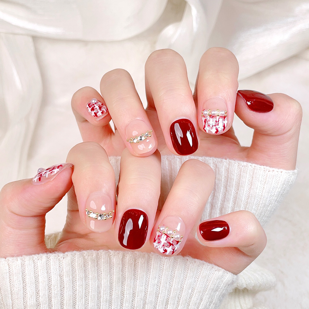 10pcs Short Square Round Handm - Nail Art Elegant recension och pris