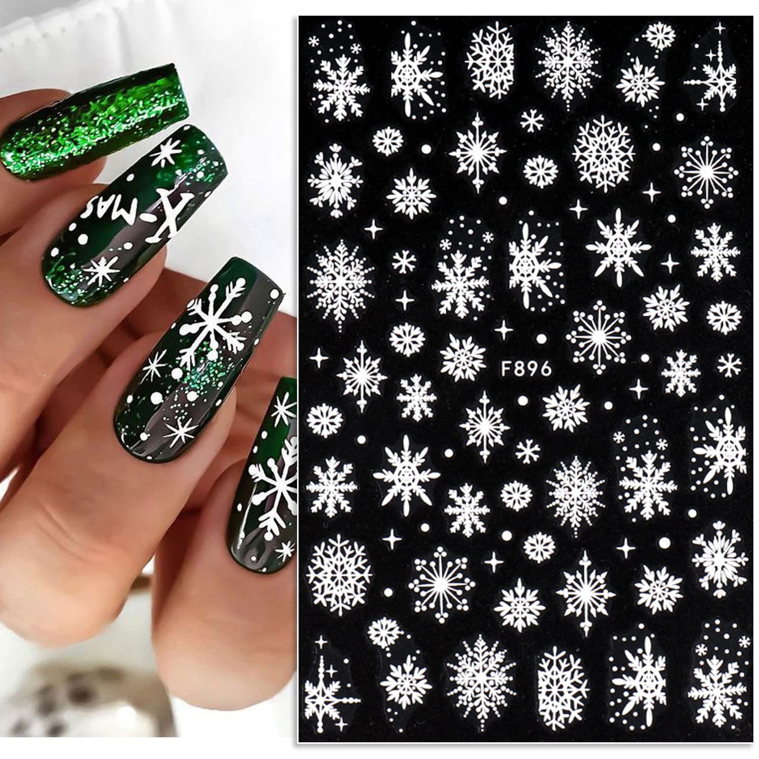 3D Snowflake Nail Art Decals W - Nail Art Xmas recension och pris