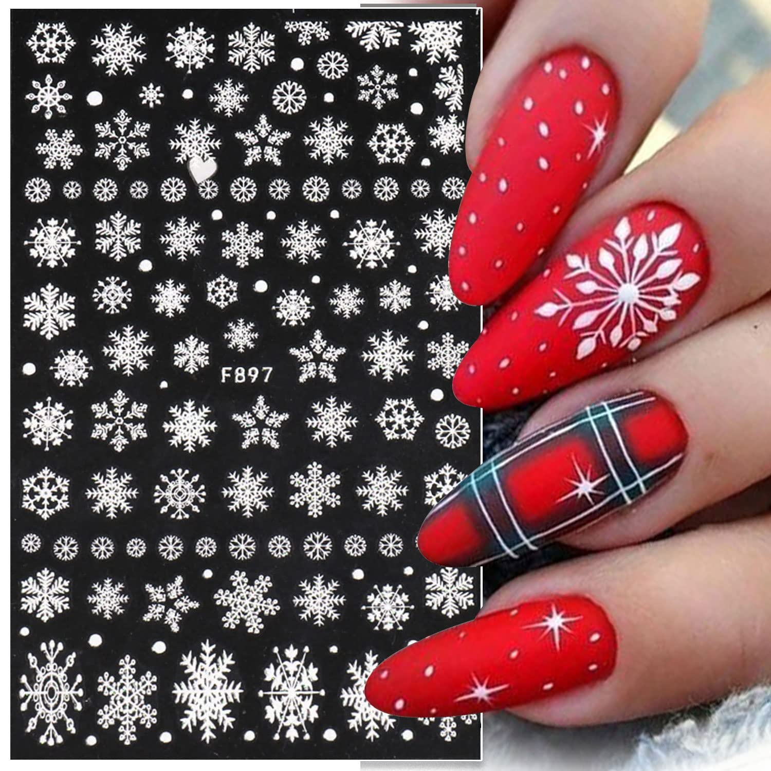 3D Snowflake Nail Art Decals W - Nail Art Xmas recension och pris