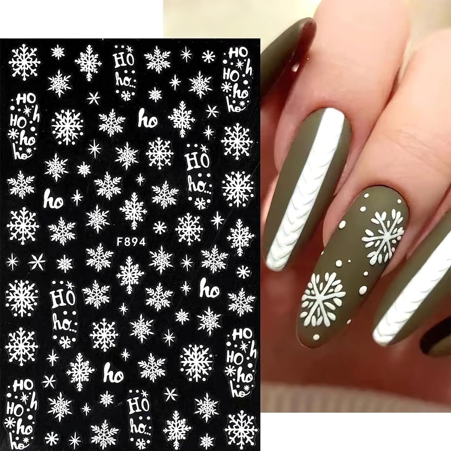 3D Snowflake Nail Art Decals W - Nail Art Xmas recension och pris